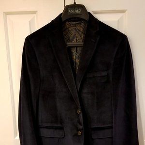 Ralph Lauren BIG BOYS Navy Velvet Coat Blazer Size 16